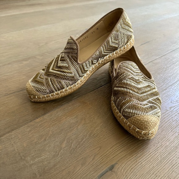 Stuart Weitzman mettalic espadrilles, size 4.5 - Picture 1 of 6